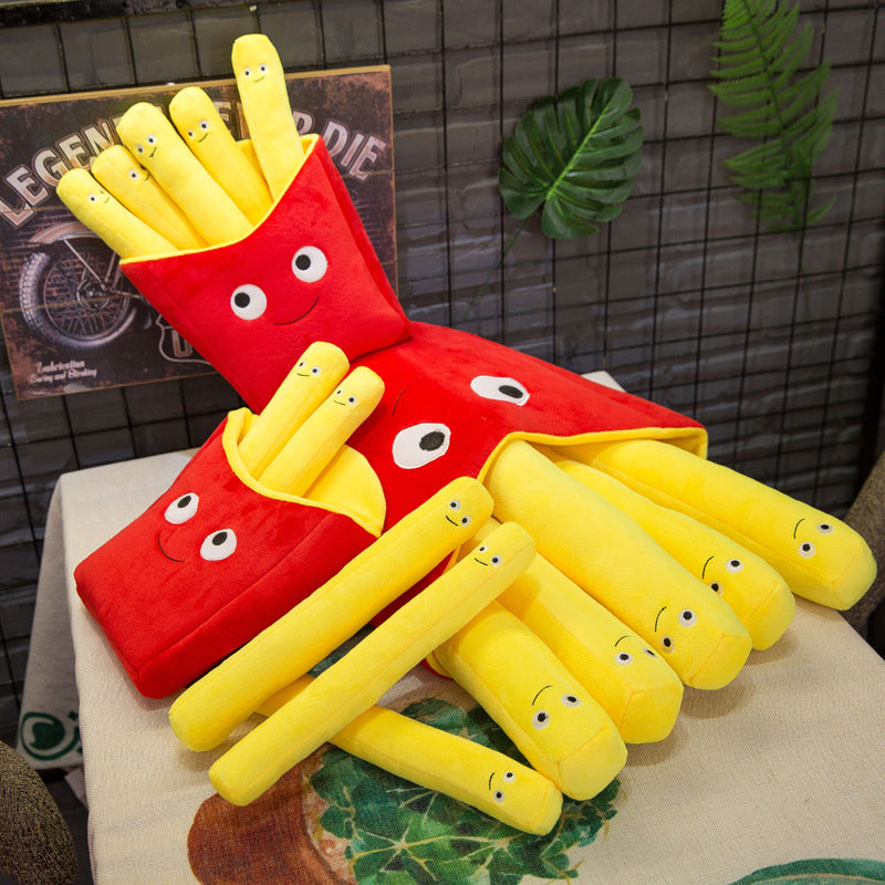 Cross-border French Fries Pillow Toy Creative Cartoon Burger Pillow Plush Toy Doll Photography Props Sofa Pillow