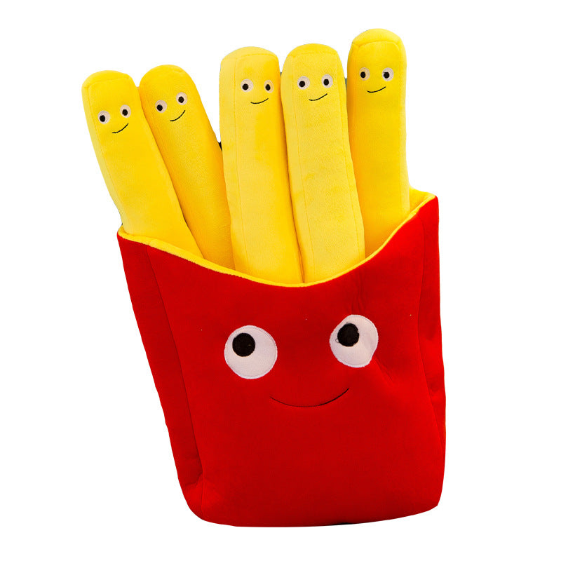 Cross-border French Fries Pillow Toy Creative Cartoon Burger Pillow Plush Toy Doll Photography Props Sofa Pillow