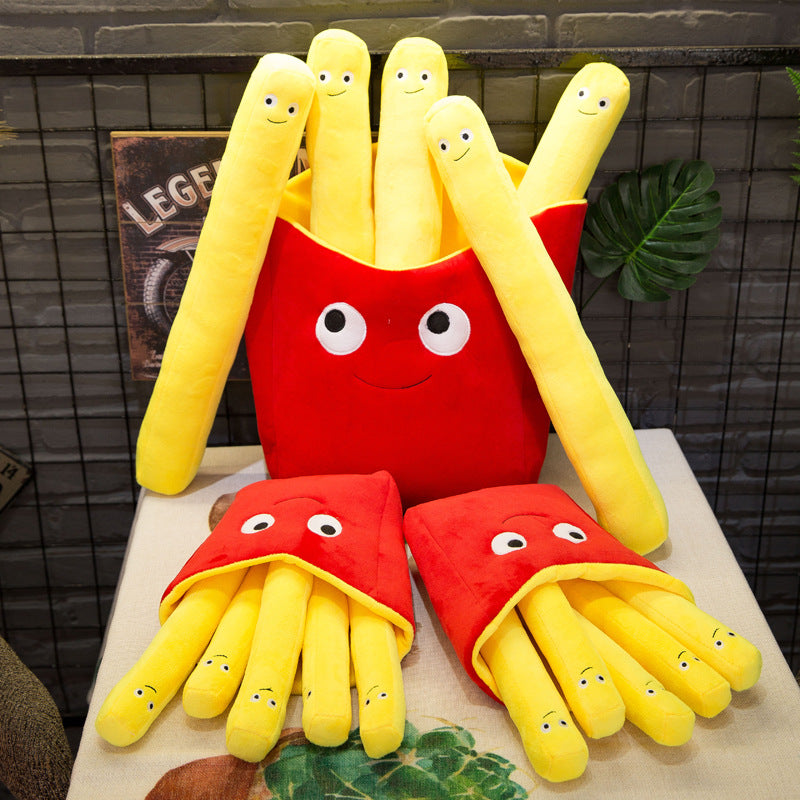 Cross-border French Fries Pillow Toy Creative Cartoon Burger Pillow Plush Toy Doll Photography Props Sofa Pillow