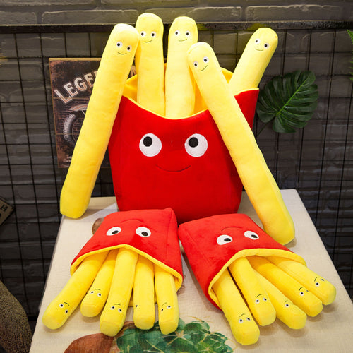 Cross-border French Fries Pillow Toy Creative Cartoon Burger Pillow Plush Toy Doll Photography Props Sofa Pillow
