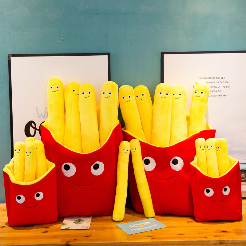 Cross-border French Fries Pillow Toy Creative Cartoon Burger Pillow Plush Toy Doll Photography Props Sofa Pillow