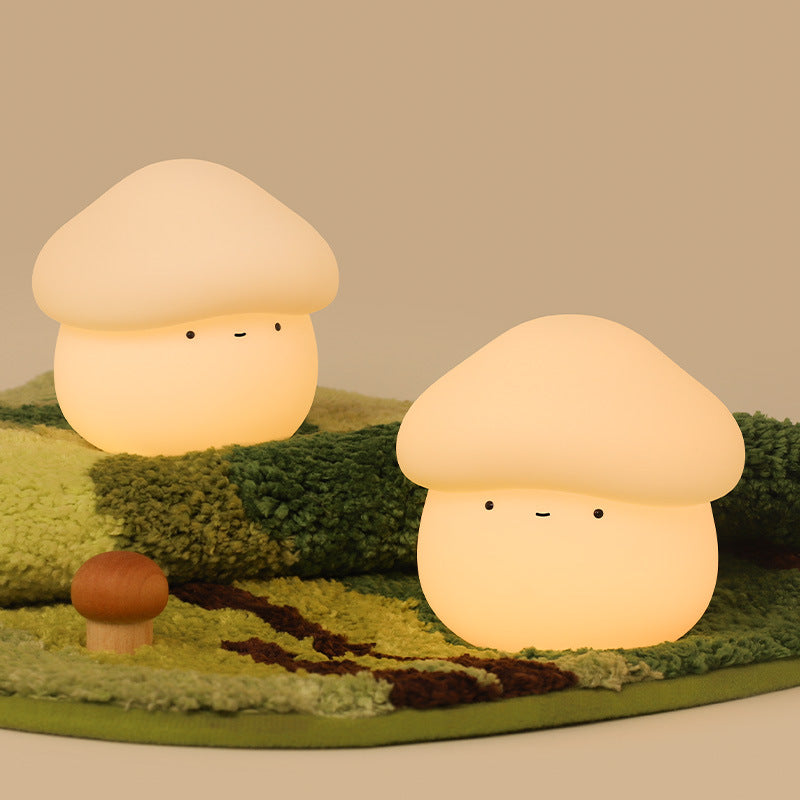 Mushroom Head Night Light USB Charging Timed Dimming Silicone Pat Light Bedroom Bedside Baby Feeding Night Light