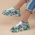 Foreign trade new fashion flag platform lace-up sports shoes European and American round toe 43 size couple casual shoes