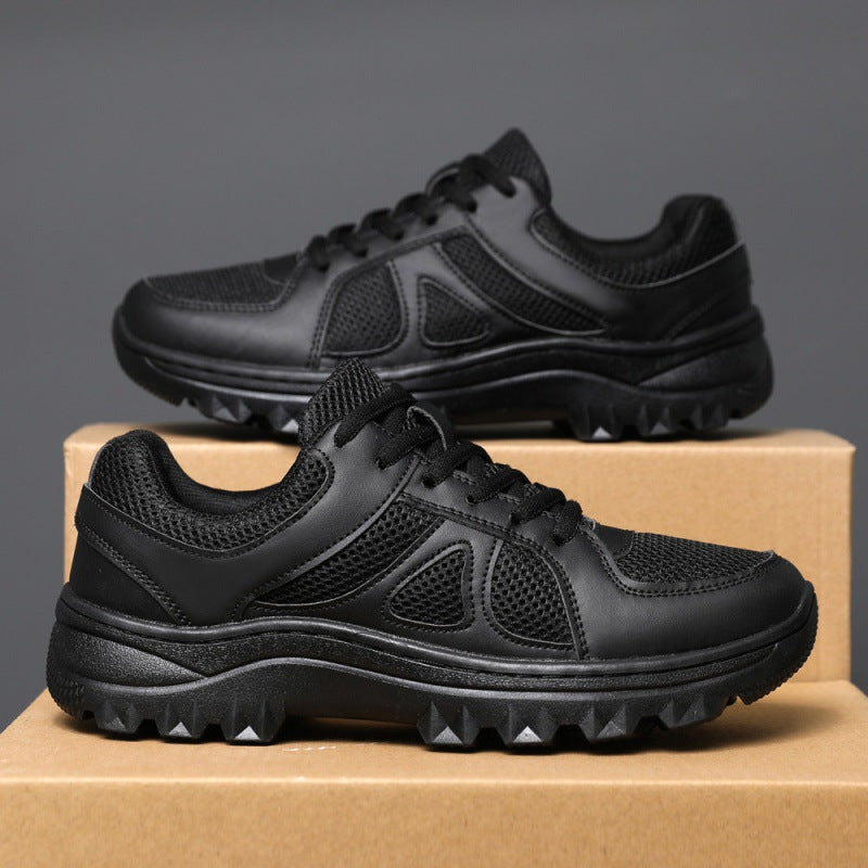 Training Shoes Men's Black Physical Training Shoes Ultra Light Breathable Outdoor Running Shoes Non-Slip Soft Bottom Security Rescue Shoes