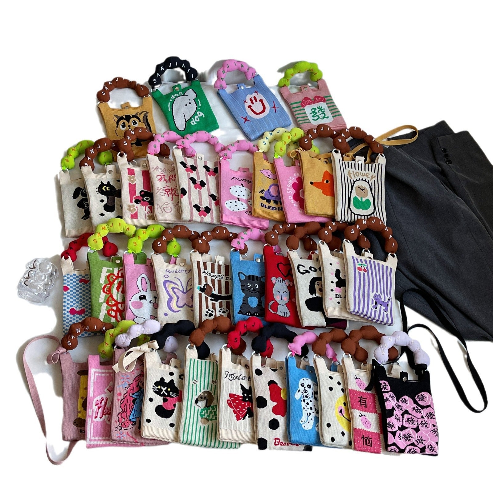 Plaid Mobile Phone Bag Women's Crossbody Bag Mini Small Bag Small and Cute Lightweight Four Seasons Handbag Knitted Bag