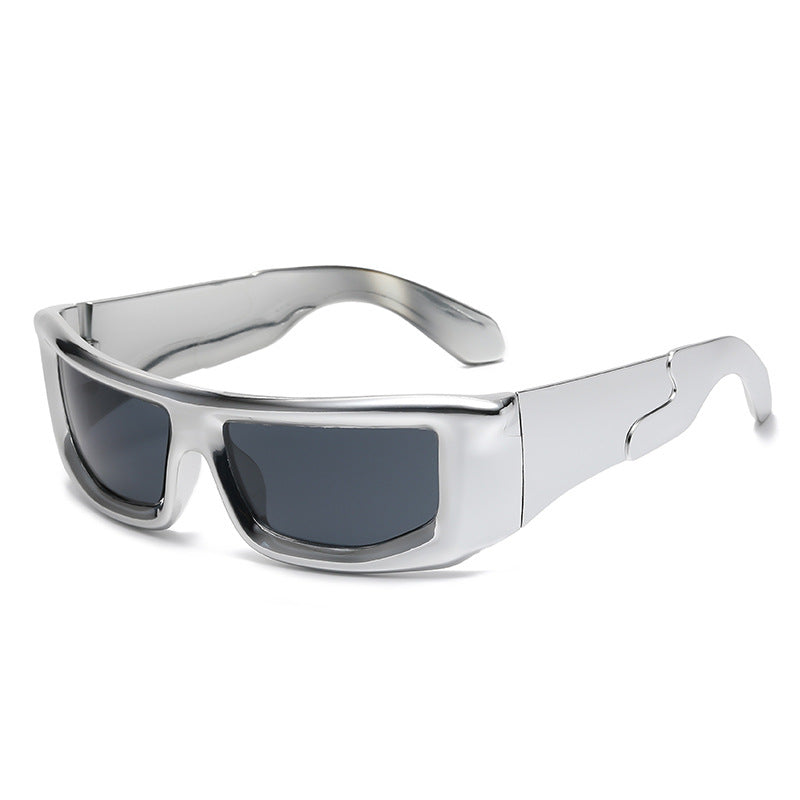 Cross-Border Y2K Personalized Cyberpunk Sunglasses European and American Hip-Hop Cool Concave Shape Sunglasses Square Sunglasses
