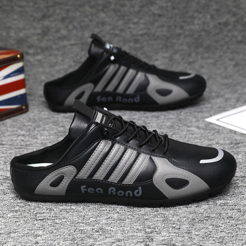 Cross-Border Men's Shoes 2025 Summer Forrest Gump Shoes Trendyy Casual Breathable Lazy Driving Non-Slip Heelless Half-Panel Shoes
