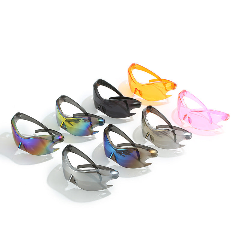 Cross-Border New Sports Sunglasses, European and American Style, Colorful Reflective Cycling Glasses, Hip-Hop Quirky Sunglasses