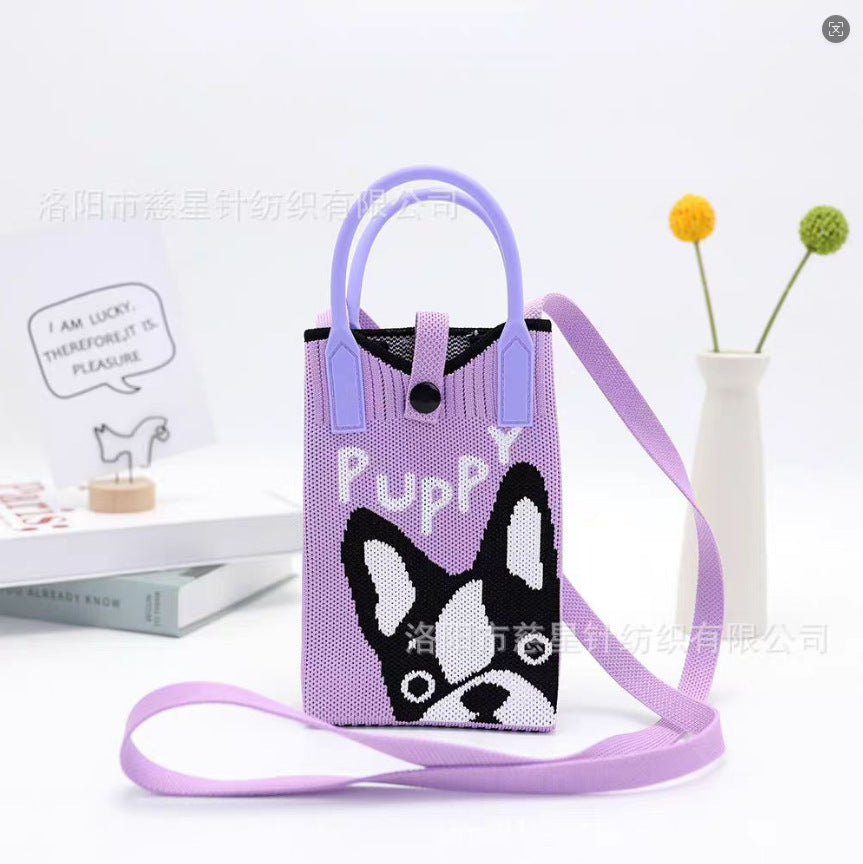 Plaid Mobile Phone Bag Women's Crossbody Bag Mini Small Bag Small and Cute Lightweight Four Seasons Handbag Knitted Bag