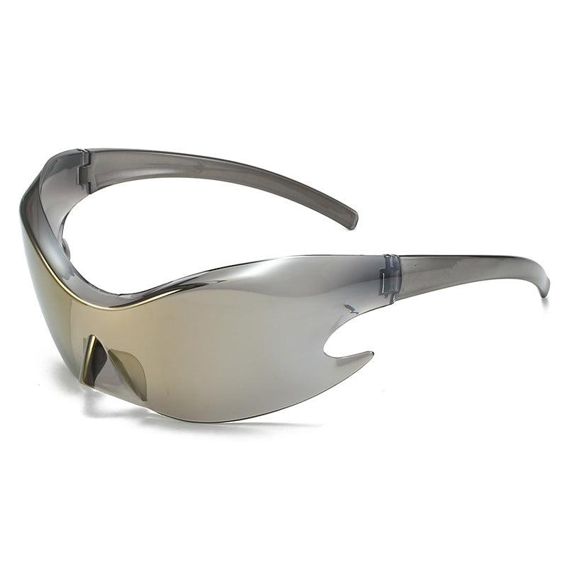 Cross-Border New Sports Sunglasses, European and American Style, Colorful Reflective Cycling Glasses, Hip-Hop Quirky Sunglasses