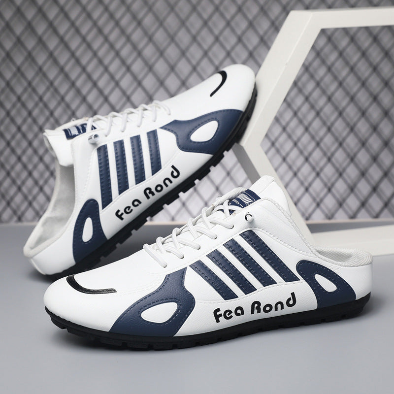 Cross-Border Men's Shoes 2025 Summer Forrest Gump Shoes Trendyy Casual Breathable Lazy Driving Non-Slip Heelless Half-Panel Shoes