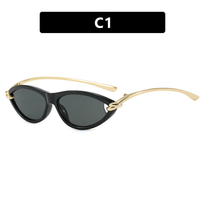 Cat Eye Rope Knot Oval Sunglasses 2025 New European and American Sunglasses High-End Ins Popular Same Style Sunglasses