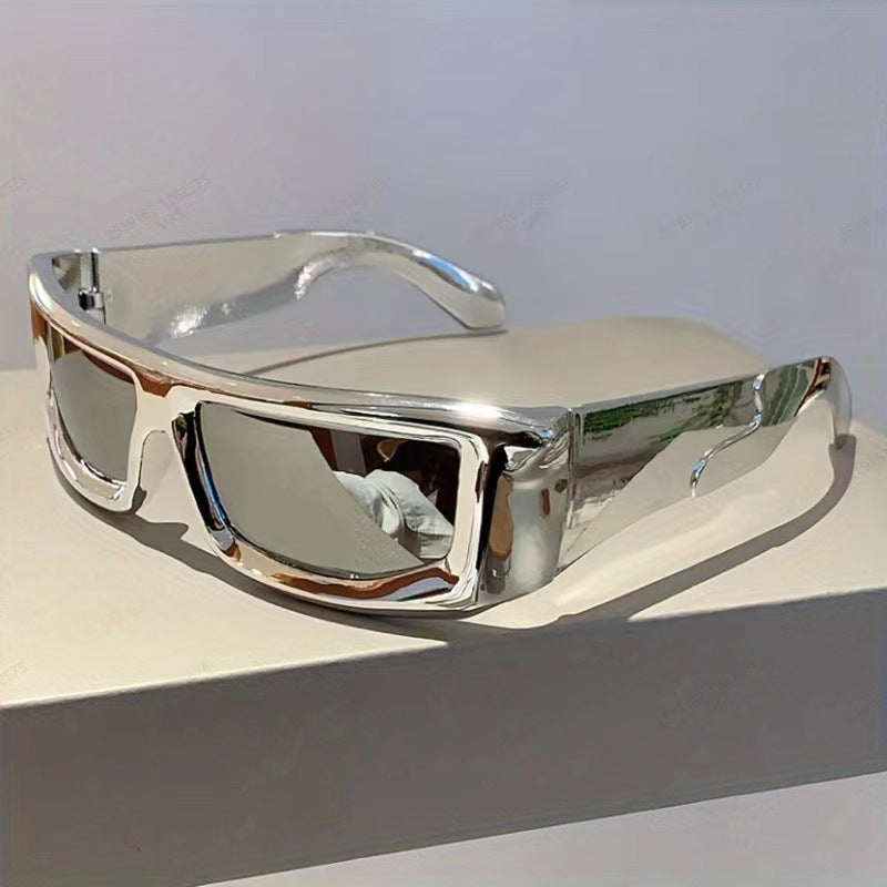 Cross-Border Y2K Personalized Cyberpunk Sunglasses European and American Hip-Hop Cool Concave Shape Sunglasses Square Sunglasses