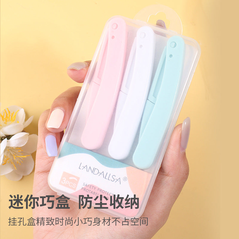 Folding eyebrow knife eyebrow knife women's anti-scratch beginner beauty makeup tool can replace the blade a generation of hair
