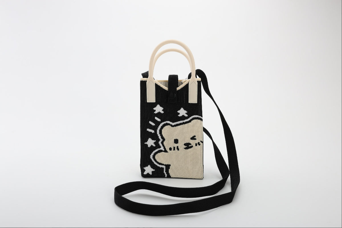 Plaid Mobile Phone Bag Women's Crossbody Bag Mini Small Bag Small and Cute Lightweight Four Seasons Handbag Knitted Bag