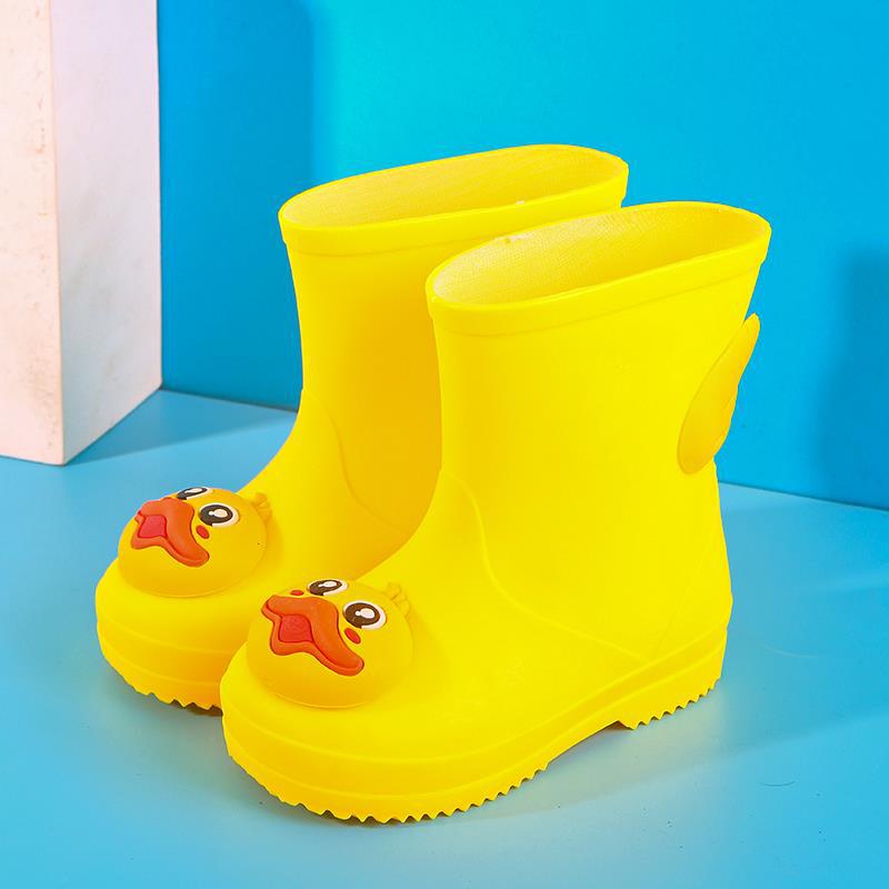 Children's Rain Boots Wholesale Kindergarten Baby New Girls Non-Slip Waterproof Rain Boots Drawstring Boys Water Shoes Cartoon Winter