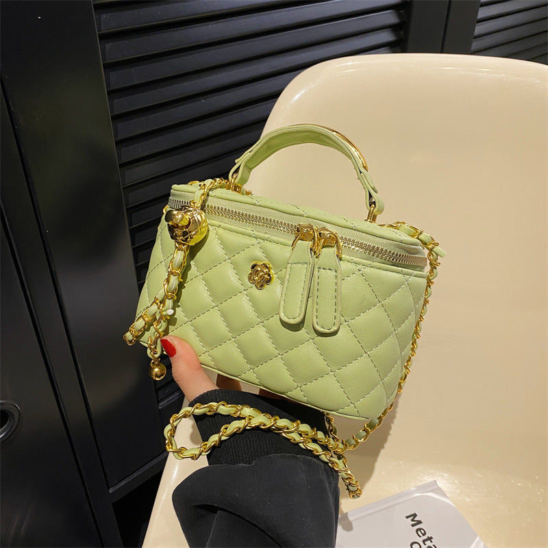 Chain Mini Small Bag Women's 2023 New Arrival Fashionable Rhombic All-Match Crossbody Bag Spring and Summer Textures Portable Small Square Bag