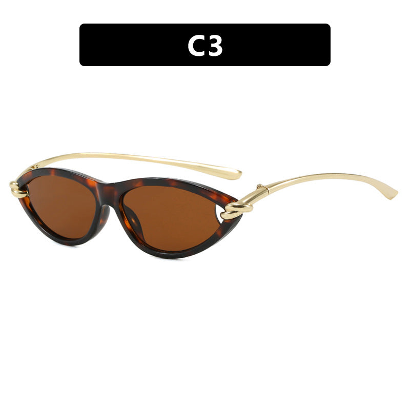 Cat Eye Rope Knot Oval Sunglasses 2025 New European and American Sunglasses High-End Ins Popular Same Style Sunglasses