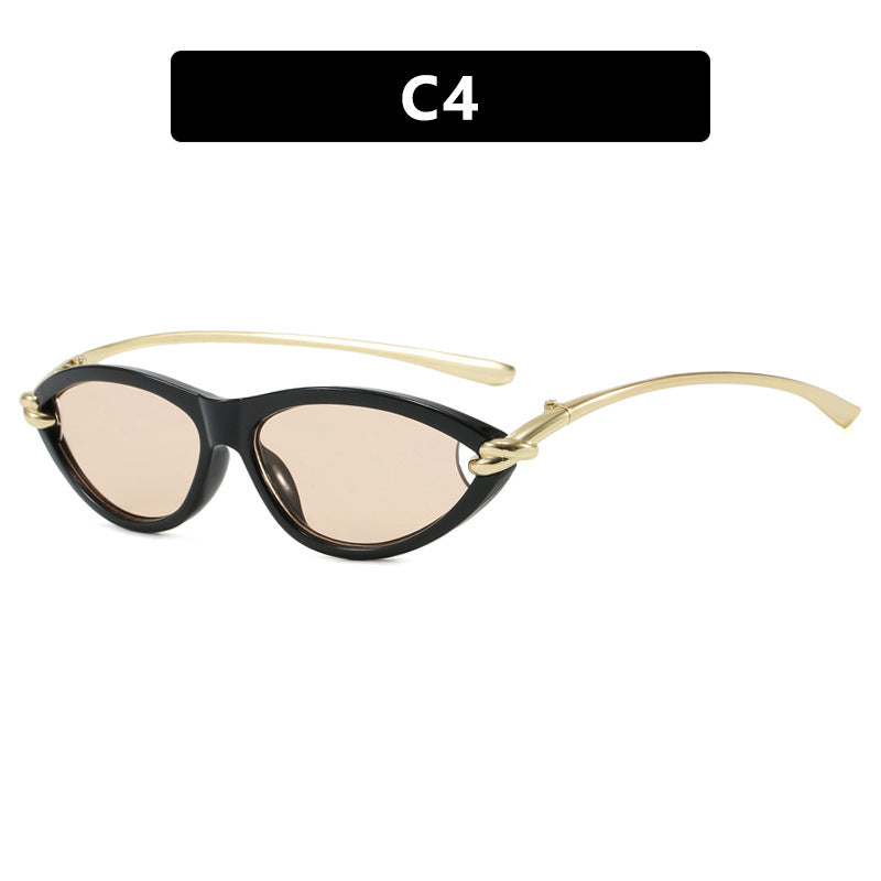 Cat Eye Rope Knot Oval Sunglasses 2025 New European and American Sunglasses High-End Ins Popular Same Style Sunglasses
