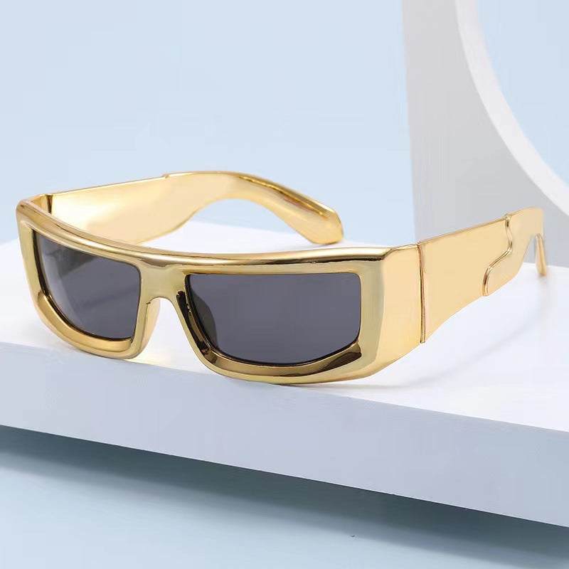 Cross-Border Y2K Personalized Cyberpunk Sunglasses European and American Hip-Hop Cool Concave Shape Sunglasses Square Sunglasses