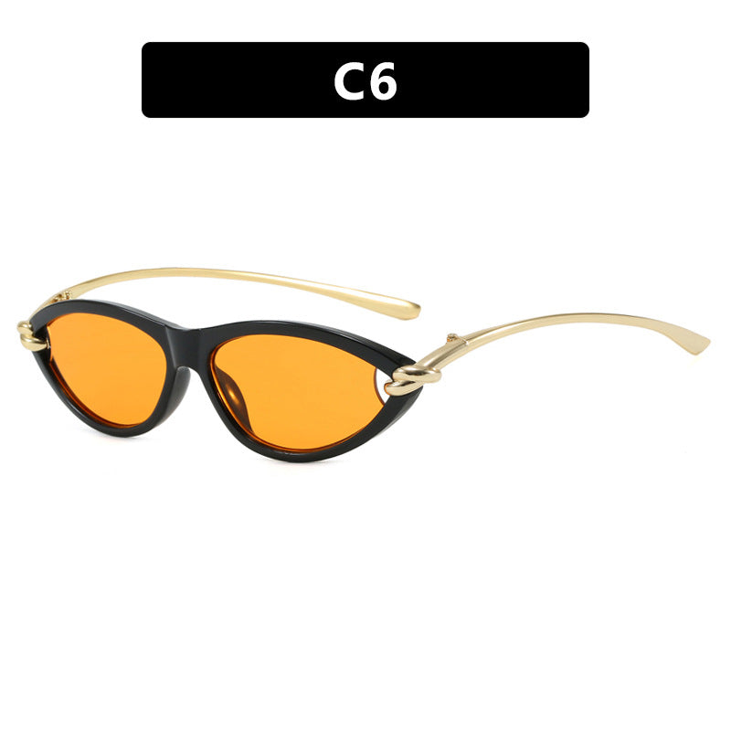 Cat Eye Rope Knot Oval Sunglasses 2025 New European and American Sunglasses High-End Ins Popular Same Style Sunglasses