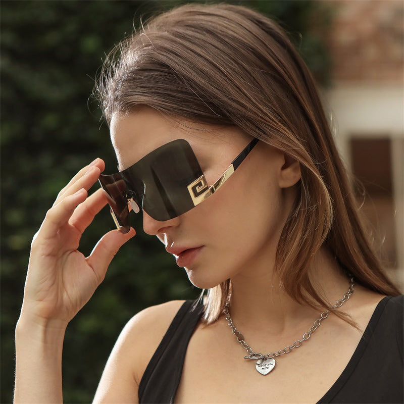 6011 European and American large frame one-piece sunglasses 2023 cross-border y2g personality wild sunglasses wholesale sunglasses