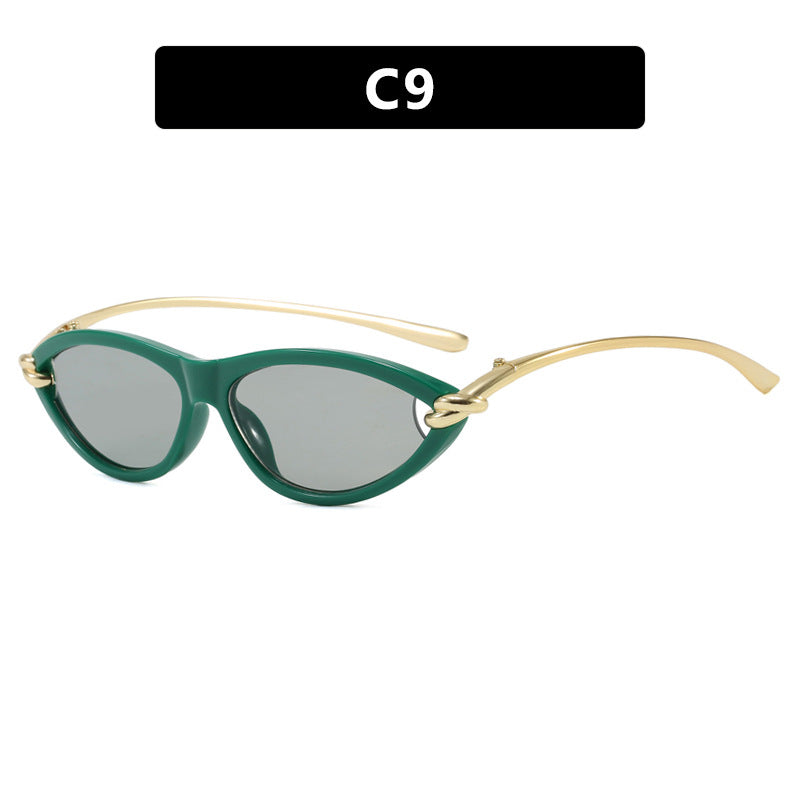Cat Eye Rope Knot Oval Sunglasses 2025 New European and American Sunglasses High-End Ins Popular Same Style Sunglasses
