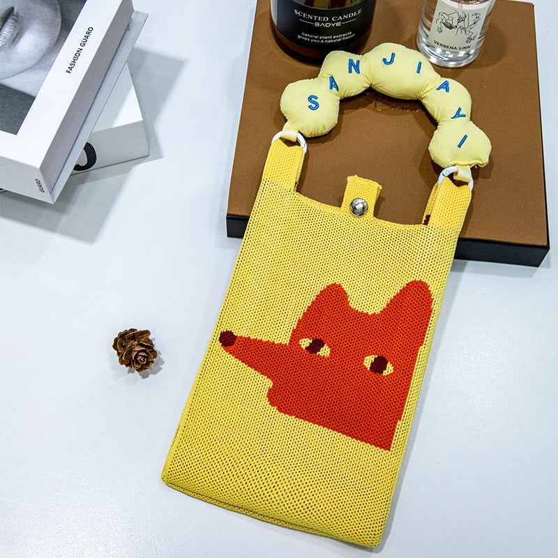 Plaid Mobile Phone Bag Women's Crossbody Bag Mini Small Bag Small and Cute Lightweight Four Seasons Handbag Knitted Bag