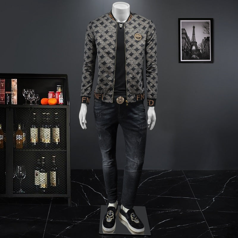 Men's New Autumn Fashion Trend Casual Versatile Men's Jacket Tops
