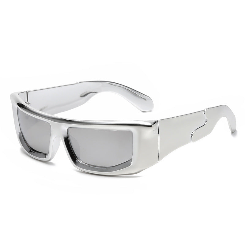 Cross-Border Y2K Personalized Cyberpunk Sunglasses European and American Hip-Hop Cool Concave Shape Sunglasses Square Sunglasses