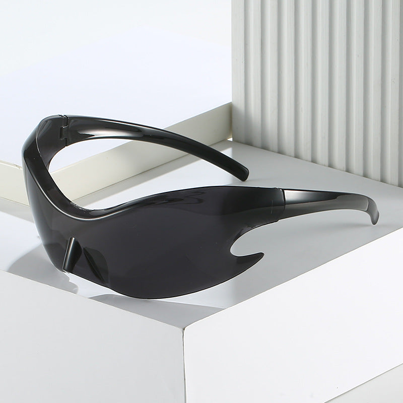 Cross-Border New Sports Sunglasses, European and American Style, Colorful Reflective Cycling Glasses, Hip-Hop Quirky Sunglasses