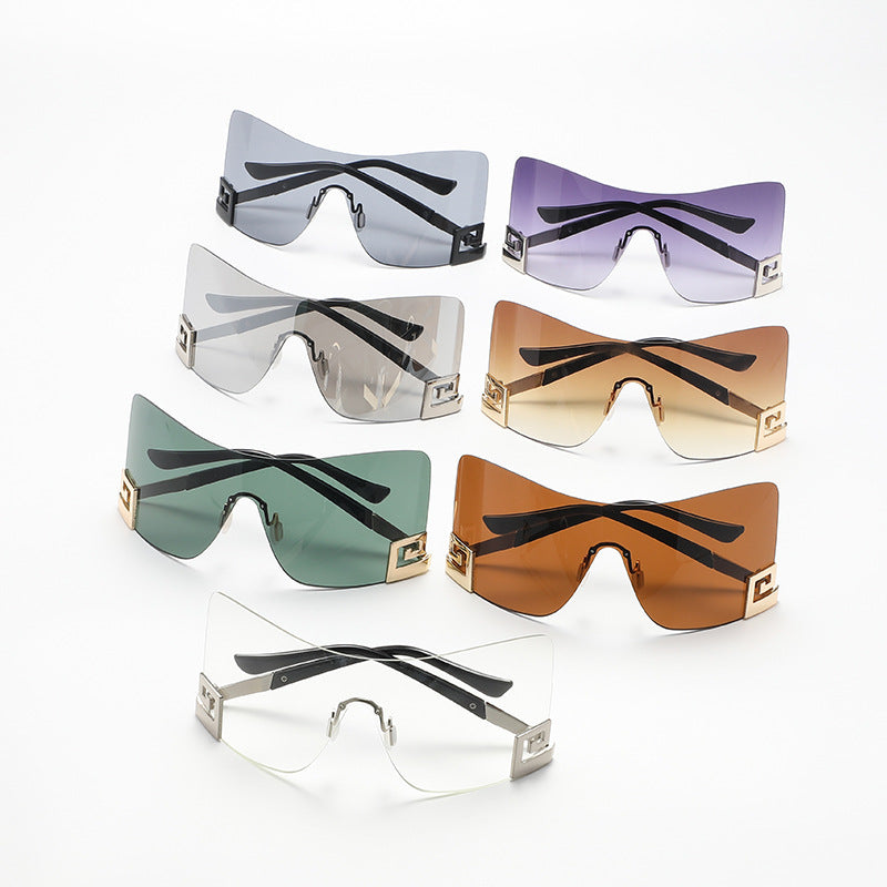 6011 European and American large frame one-piece sunglasses 2023 cross-border y2g personality wild sunglasses wholesale sunglasses