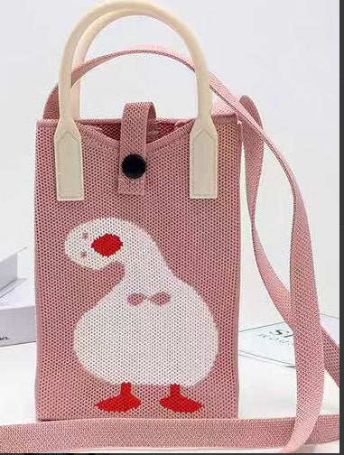 Plaid Mobile Phone Bag Women's Crossbody Bag Mini Small Bag Small and Cute Lightweight Four Seasons Handbag Knitted Bag