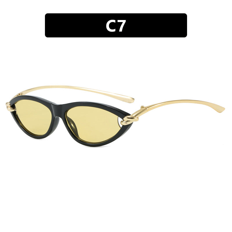 Cat Eye Rope Knot Oval Sunglasses 2025 New European and American Sunglasses High-End Ins Popular Same Style Sunglasses