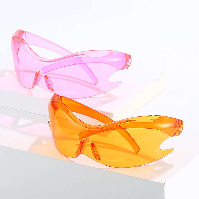 Cross-Border New Sports Sunglasses, European and American Style, Colorful Reflective Cycling Glasses, Hip-Hop Quirky Sunglasses