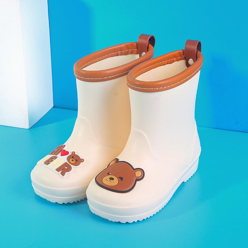 Children's Rain Boots Wholesale Kindergarten Baby New Girls Non-Slip Waterproof Rain Boots Drawstring Boys Water Shoes Cartoon Winter