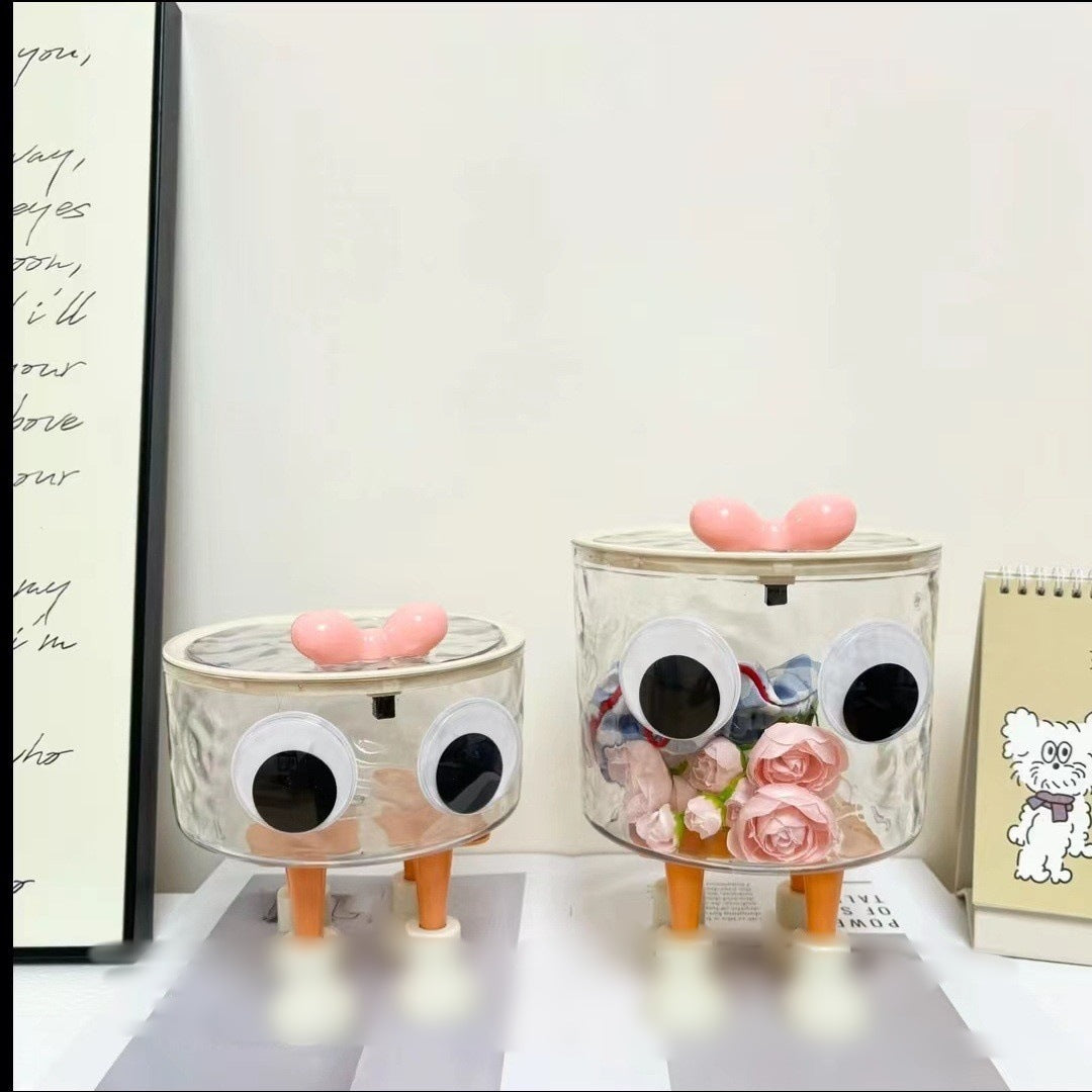 Water Ripple Bathroom Tissue with Lid Storage Box Desktop Hairpin Hairband Rubber Band Storage Fixing Box Transparent Acrylic