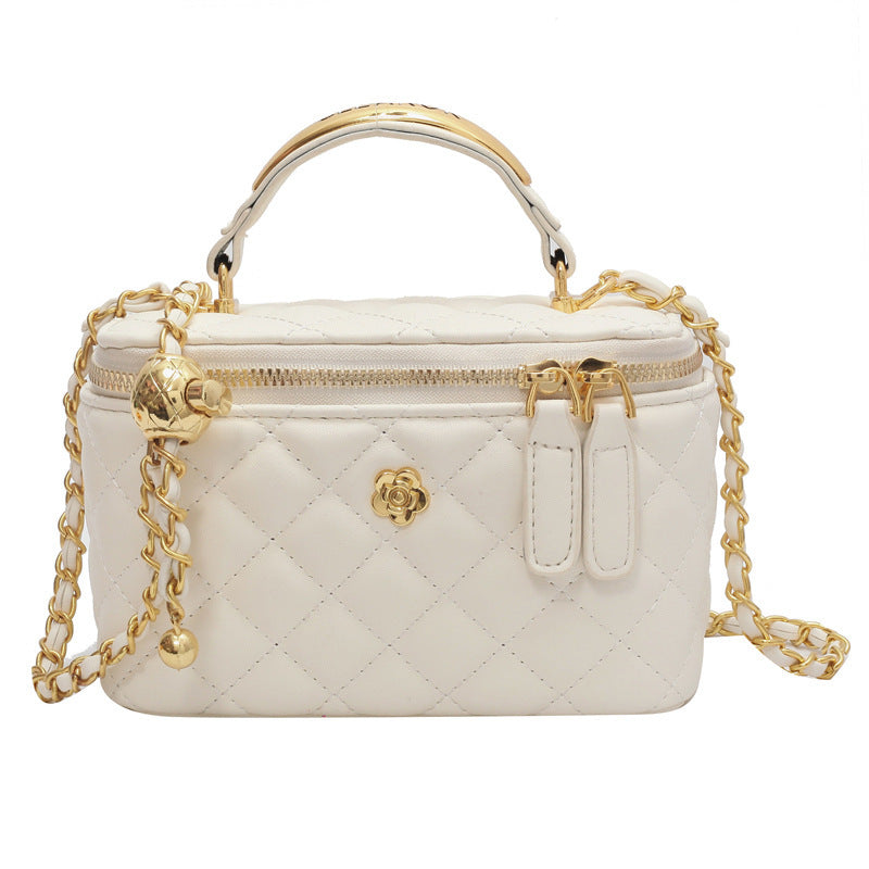Chain Mini Small Bag Women's 2023 New Arrival Fashionable Rhombic All-Match Crossbody Bag Spring and Summer Textures Portable Small Square Bag