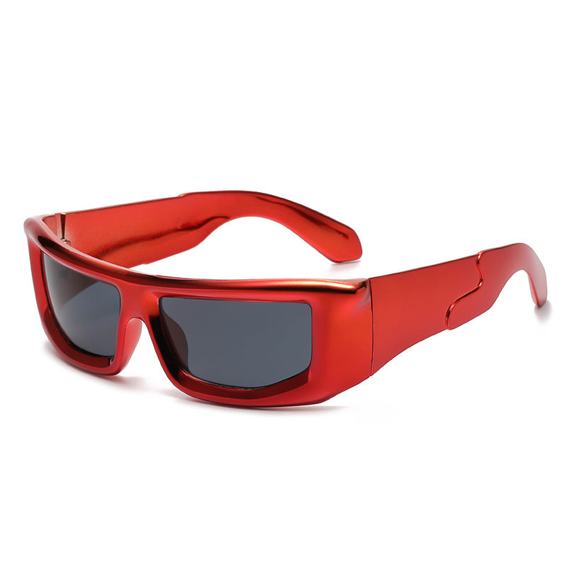 Cross-Border Y2K Personalized Cyberpunk Sunglasses European and American Hip-Hop Cool Concave Shape Sunglasses Square Sunglasses
