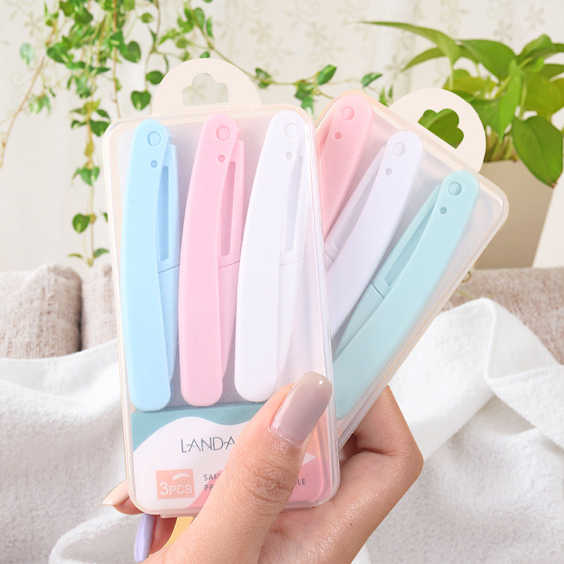 Folding eyebrow knife eyebrow knife women's anti-scratch beginner beauty makeup tool can replace the blade a generation of hair