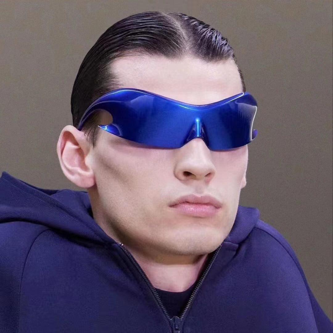 Cross-Border New Sports Sunglasses, European and American Style, Colorful Reflective Cycling Glasses, Hip-Hop Quirky Sunglasses