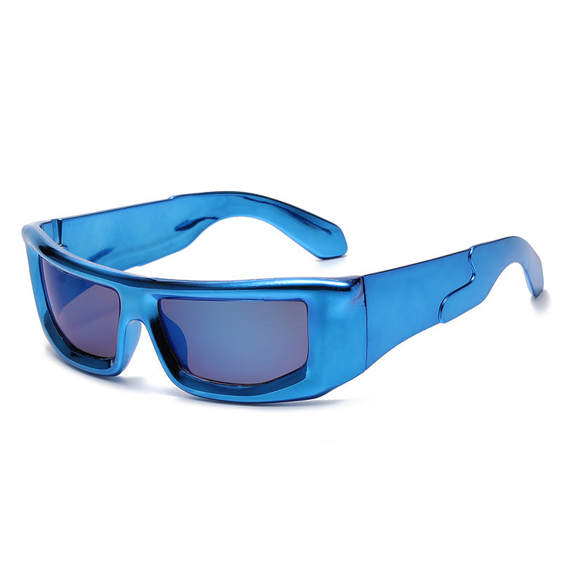Cross-Border Y2K Personalized Cyberpunk Sunglasses European and American Hip-Hop Cool Concave Shape Sunglasses Square Sunglasses