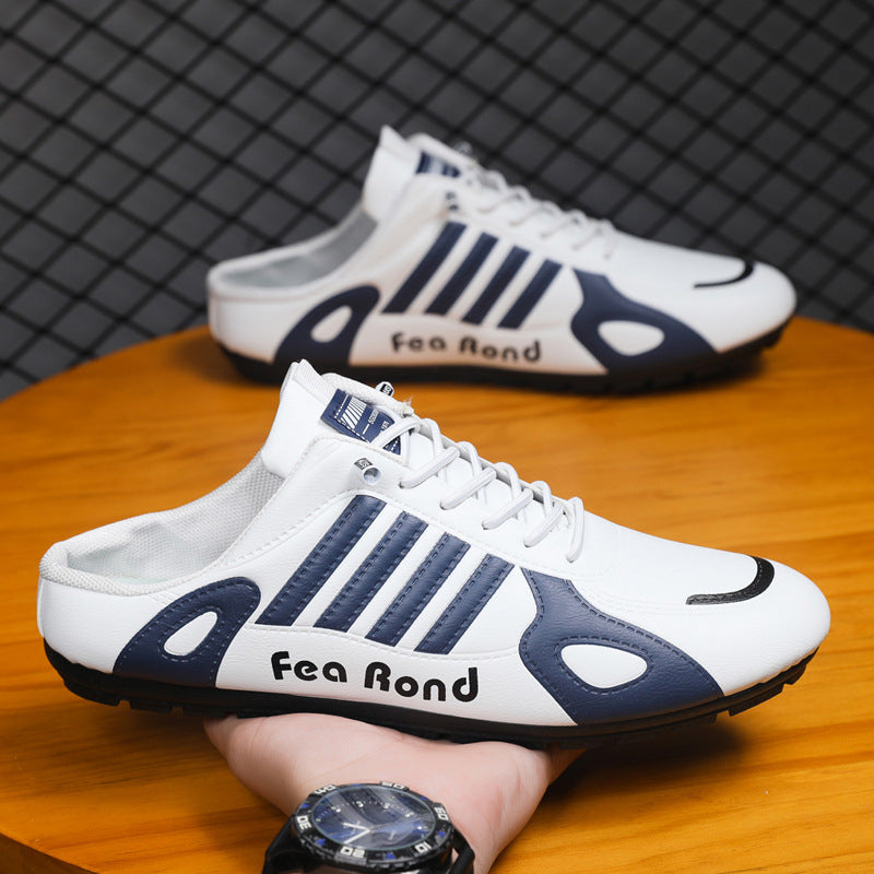 Cross-Border Men's Shoes 2025 Summer Forrest Gump Shoes Trendyy Casual Breathable Lazy Driving Non-Slip Heelless Half-Panel Shoes