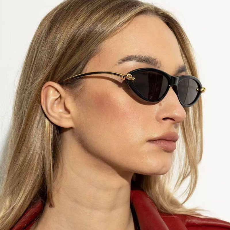 Cat Eye Rope Knot Oval Sunglasses 2025 New European and American Sunglasses High-End Ins Popular Same Style Sunglasses