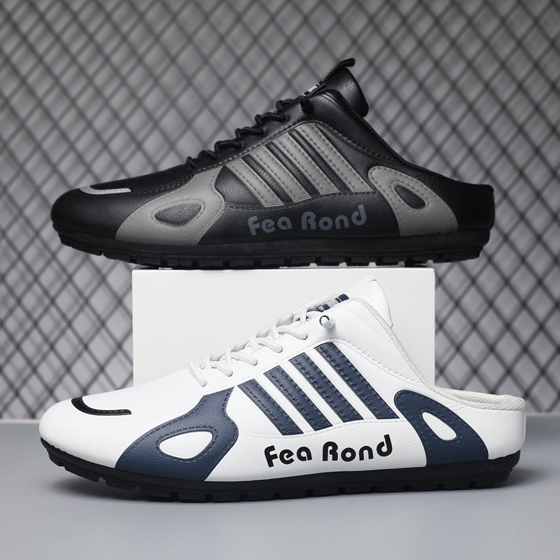 Cross-Border Men's Shoes 2025 Summer Forrest Gump Shoes Trendyy Casual Breathable Lazy Driving Non-Slip Heelless Half-Panel Shoes
