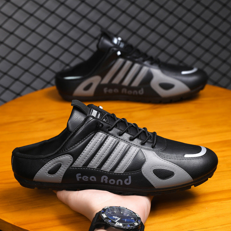 Cross-Border Men's Shoes 2025 Summer Forrest Gump Shoes Trendyy Casual Breathable Lazy Driving Non-Slip Heelless Half-Panel Shoes