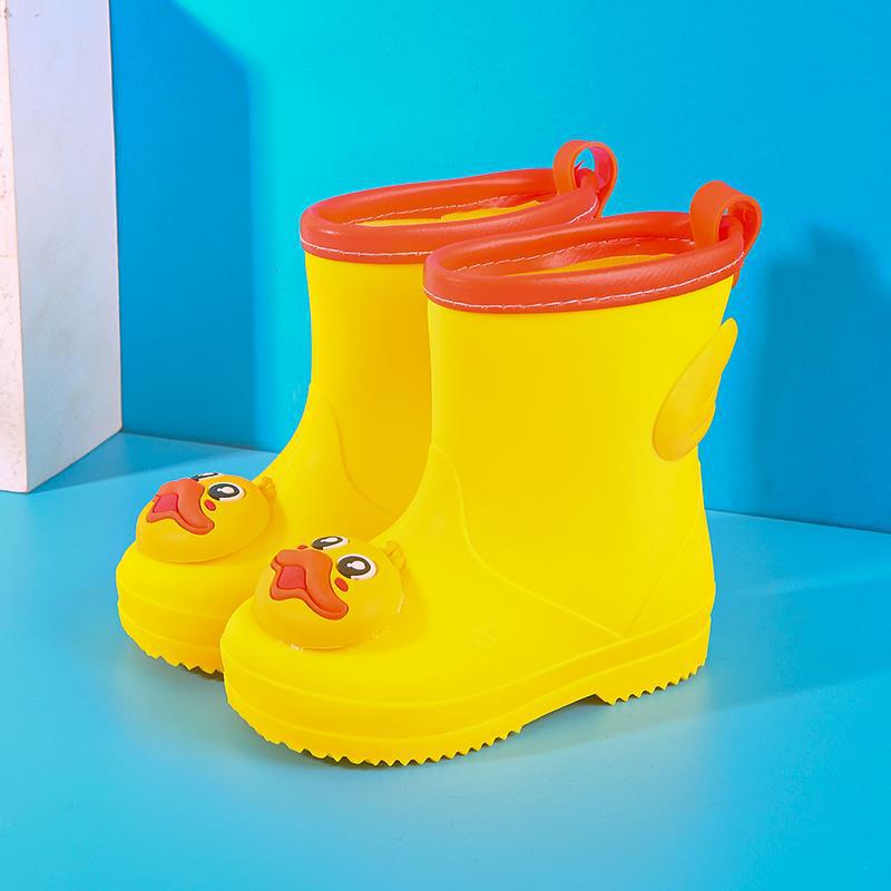 Children's Rain Boots Wholesale Kindergarten Baby New Girls Non-Slip Waterproof Rain Boots Drawstring Boys Water Shoes Cartoon Winter