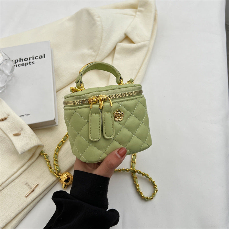 Chain Mini Small Bag Women's 2023 New Arrival Fashionable Rhombic All-Match Crossbody Bag Spring and Summer Textures Portable Small Square Bag