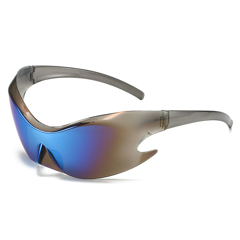 Cross-Border New Sports Sunglasses, European and American Style, Colorful Reflective Cycling Glasses, Hip-Hop Quirky Sunglasses