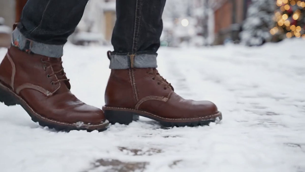 Cross-border foreign trade new European and American Martin boots sewing line men's shoes ethnic chunky heel casual square toe winter snow boots